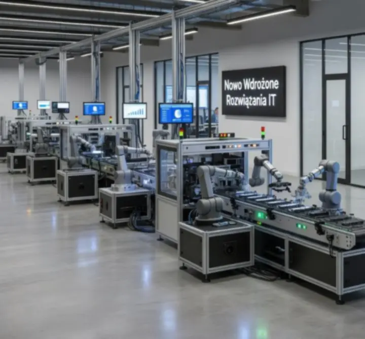 Nowoczesna hala produkcyjna z wdrożonymi systemami IT